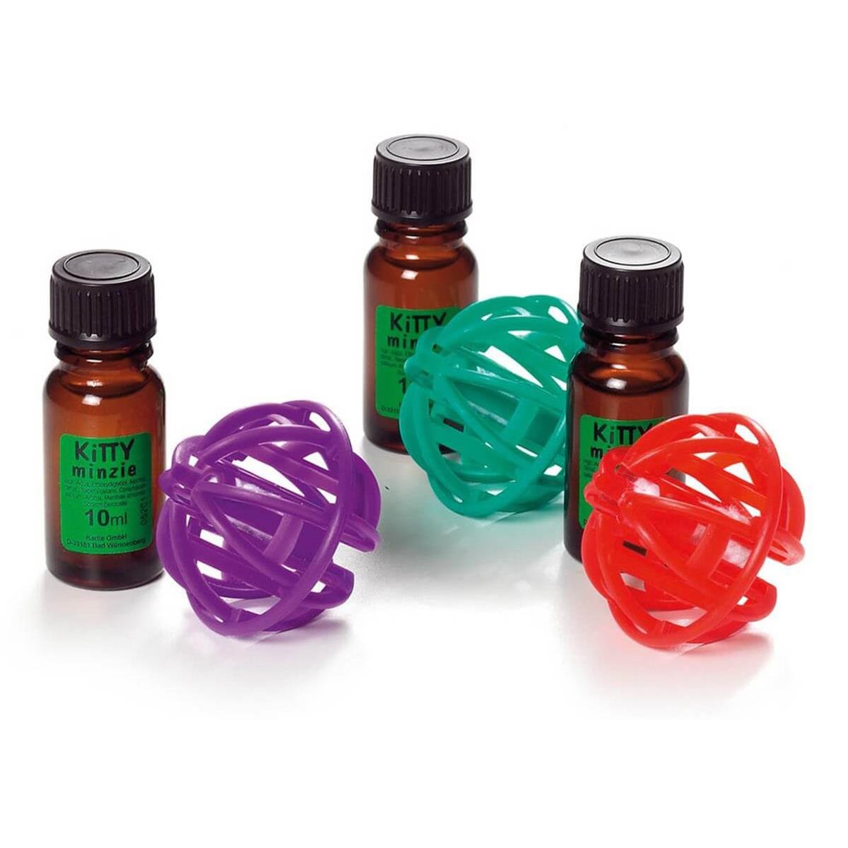 Karlie Kitty Minzie Kedi Otu ve Top Kedi Oyuncağı (Karışık Renk)