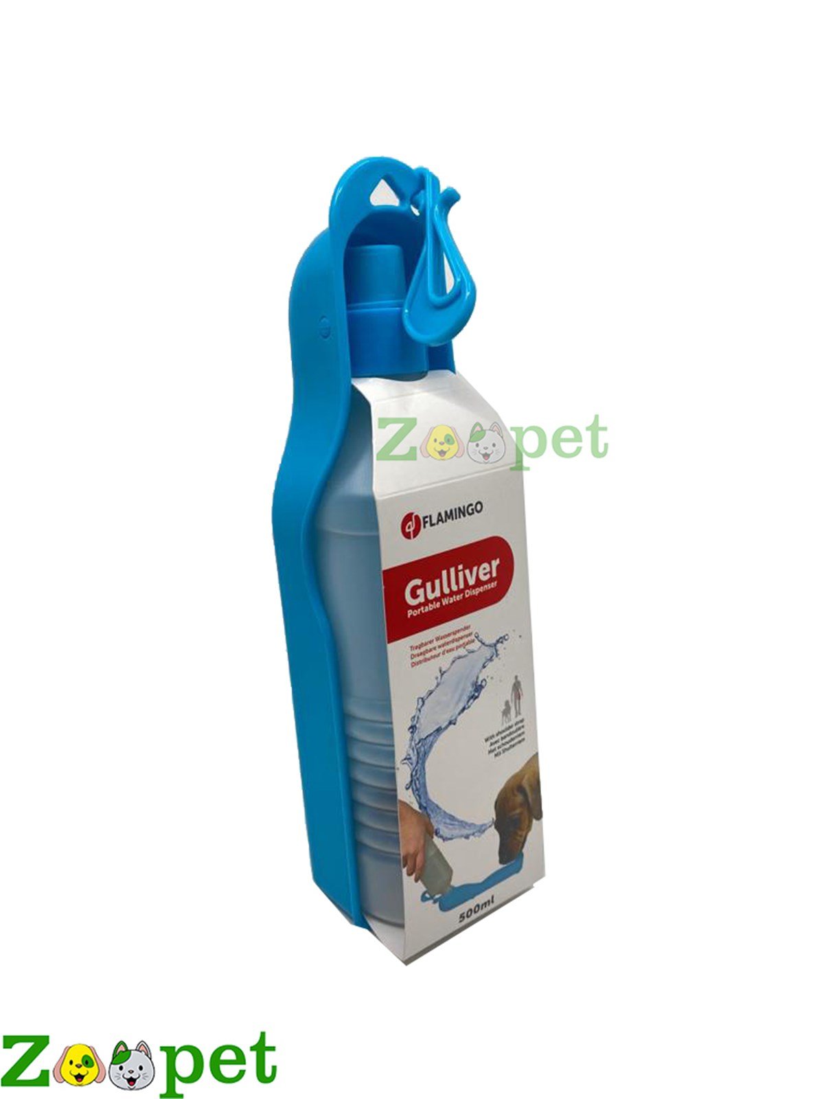 Kedi Köpek Seyahat Tipi Su Matarası 500 ml Mavi