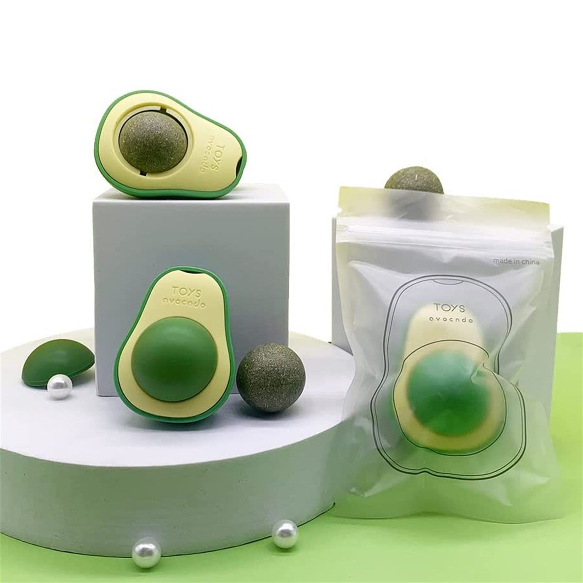 Keypet Catnipli İnteraktif Avakado Kedi Oyuncağı  6 Cm