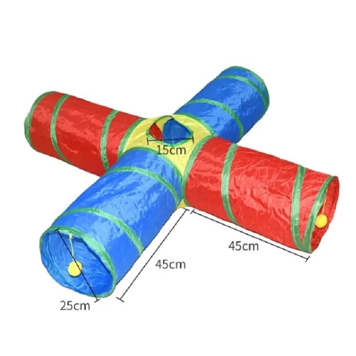 Keypet Dört Yollu Oyun Tüneli Kedi Oyuncağı 90 cm