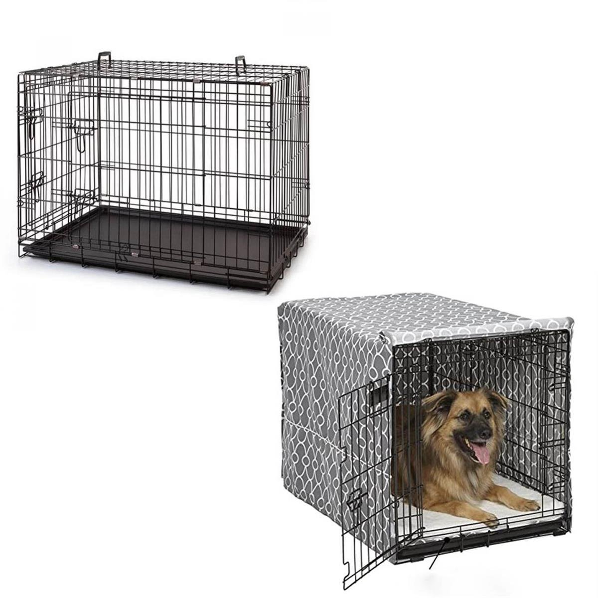 Keypet Katlanır Tel Köpek Kafesi  107 cm (Kafes Örtüsü Hediyeli)