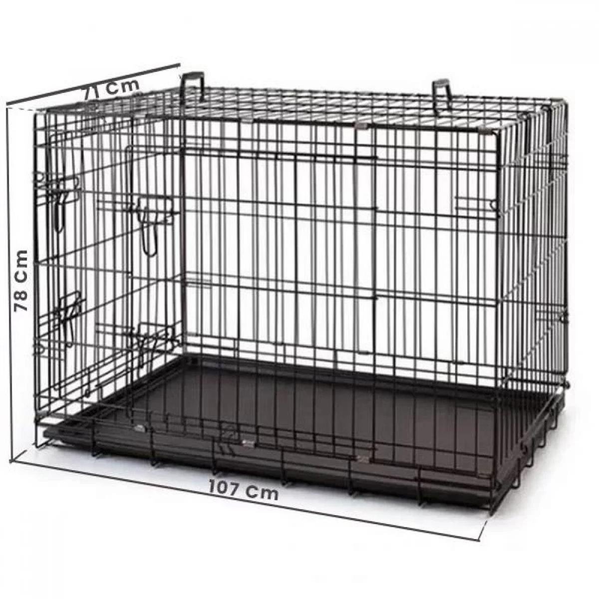 Keypet Katlanır Tel Köpek Kafesi  107 cm (Kafes Örtüsü Hediyeli)