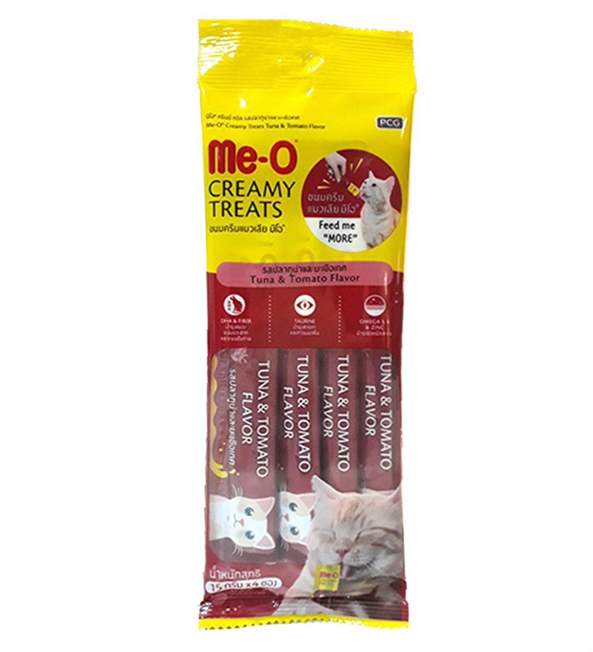 Meo Creamy Ton Balıklı ve Domatesli Krema Kedi Ödülü  4 Parça (15 gr)