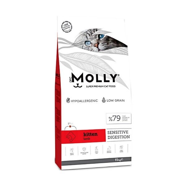 Molly Hipoalerjenik Kuzu Etli Düşük Tahıllı Yavru Kedi Maması 15 kg