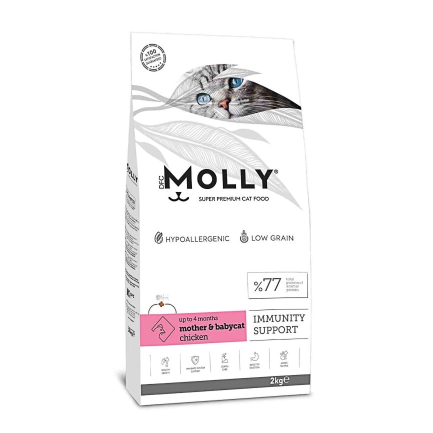 Molly Mother & Babycat Tavuklu Düşük Tahıllı Yavru ve Anne Kedi Maması 2 kg