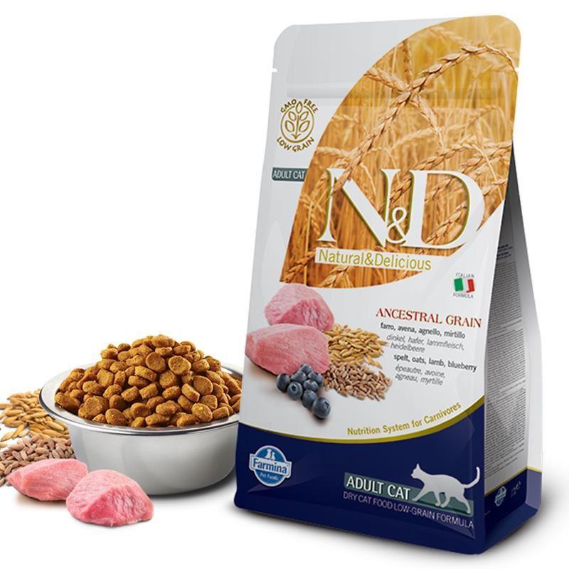 N&D Düşük Tahıllı Kuzu Etli Ve Yaban Mersinli Yetişkin Kedi Maması 10 kg