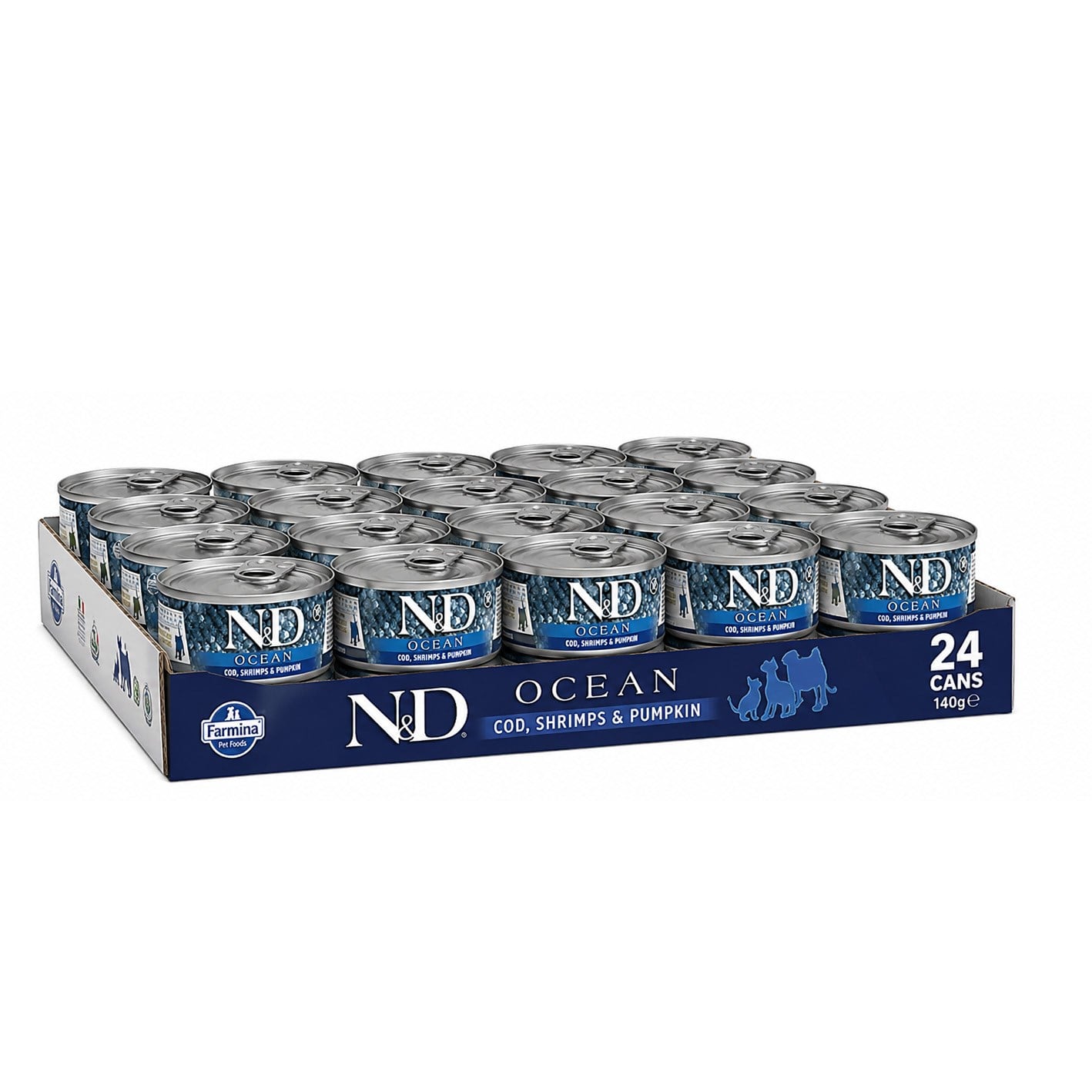 N&D Ocean Morina Balıklı, Balkabaklı Ve  Karidesli Tahılsız Yavru Kedi Konservesi  70 g (24 Adet)