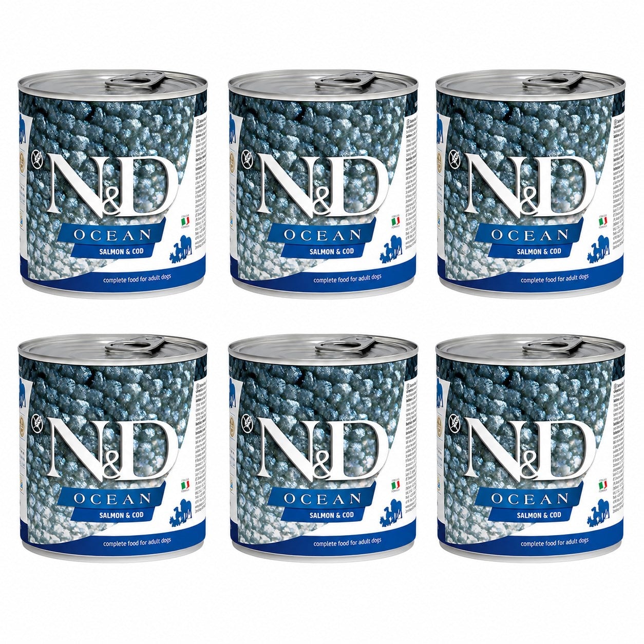 N&D Ocean Somonlu ve Morina Balıklı Tahılsız Yetişkin Köpek Konservesi 285 g (6 Adet)
