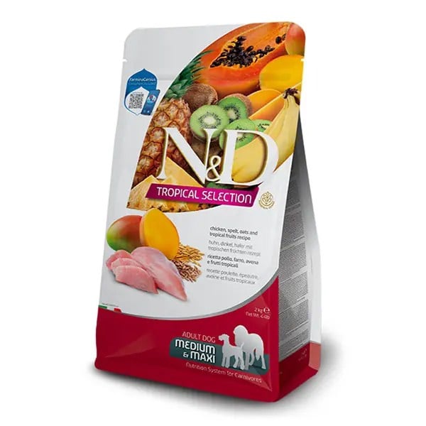 N&D Tropical Selection Tavuklu Düşük Tahıllı Medium Maxi Yetişkin Köpek Maması 2 kg