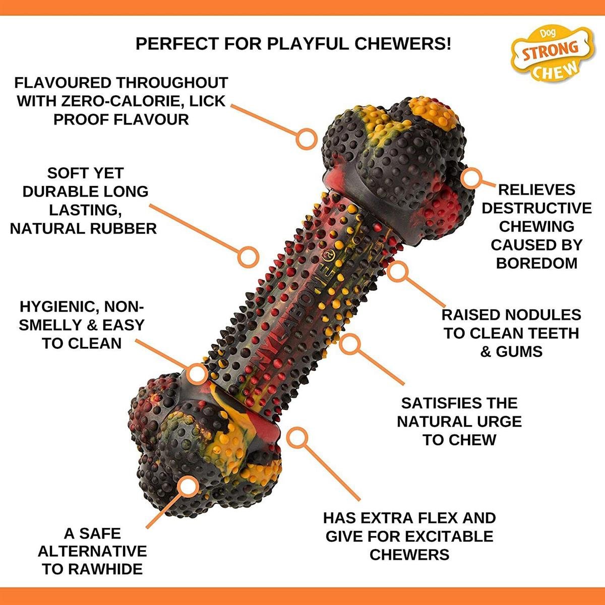 Nylabone Bacon Cheeseburger  Aromalı Kauçuk Kemik Köpek Oyuncağı 13 cm (S)