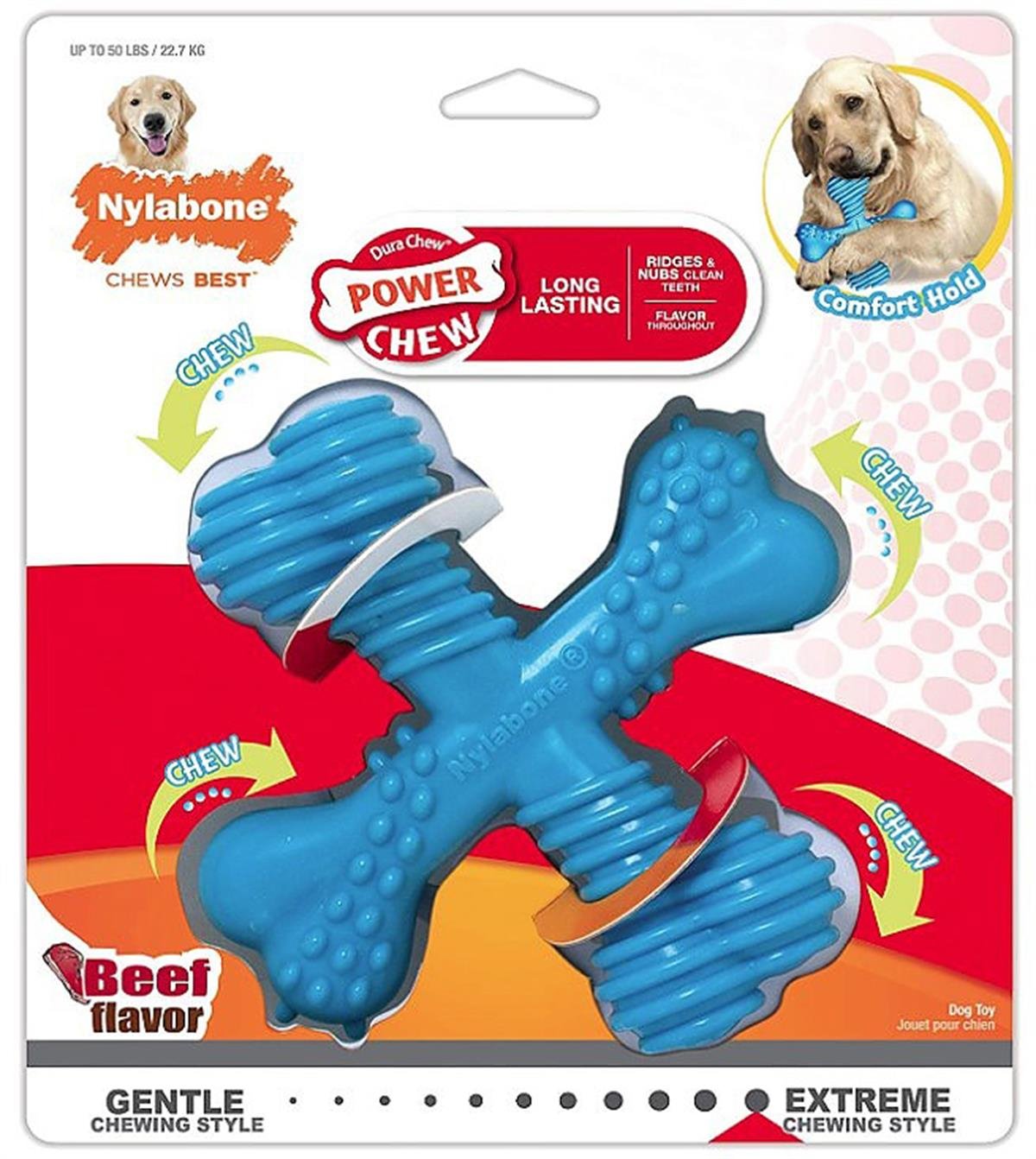 Nylabone Biftek Aromalı Kauçuk Kemik Diş Temizleme Köpek Oyuncağı 14 cm (L)