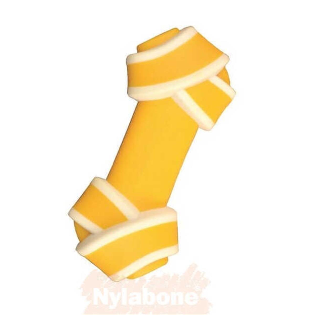 Nylabone Biftek Aromalı Kauçuk Sert Düğümlü Kemik Yavru Köpek Oyuncağı 8 cm (XS)