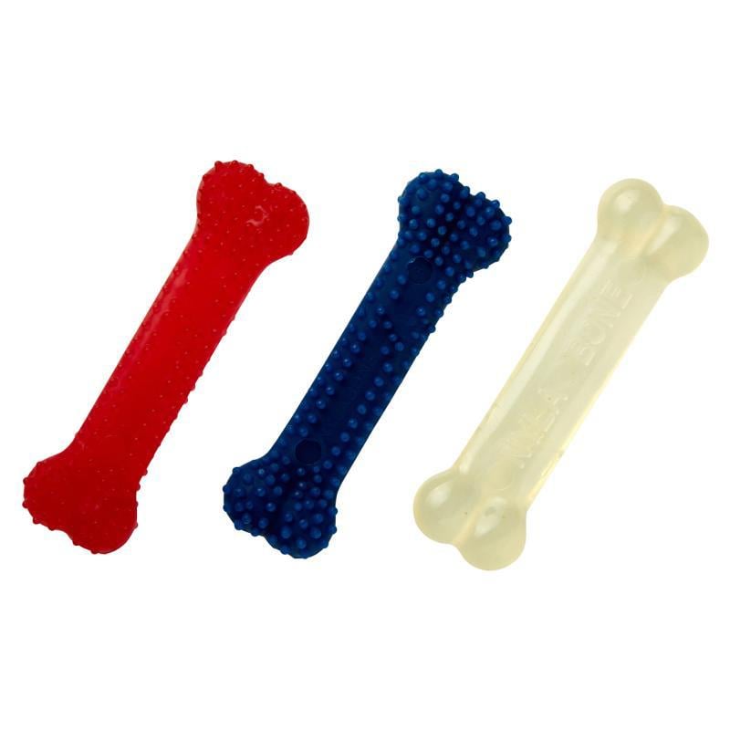 Nylabone Tavuk Ve Bacon Aromalı Esnek Kauçuk Köpek Oyuncağı 9,5 cm (XS) (3 Adet)