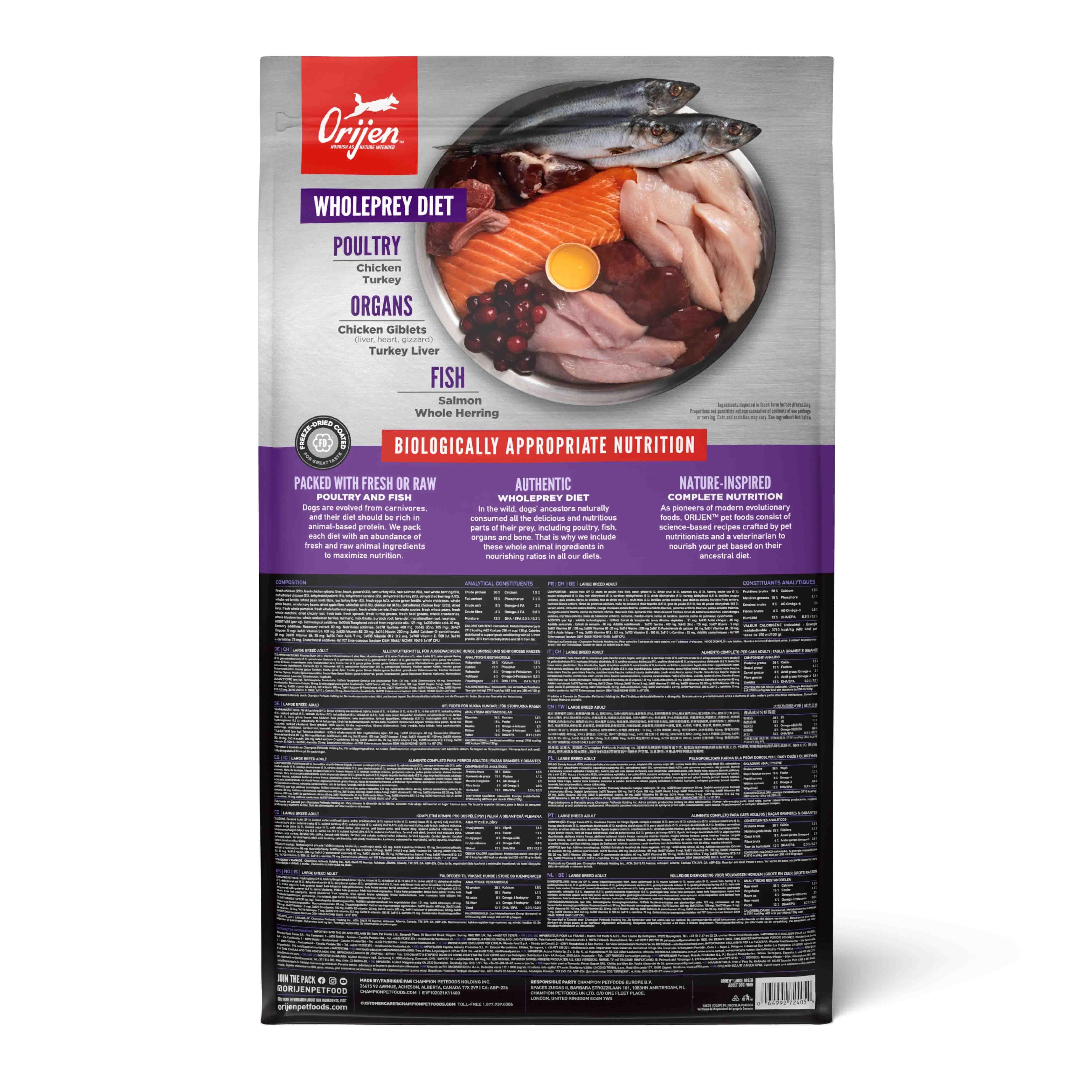Orijen Large Breed Tahılsız Büyük Irk Köpek Maması 11,4 Kg