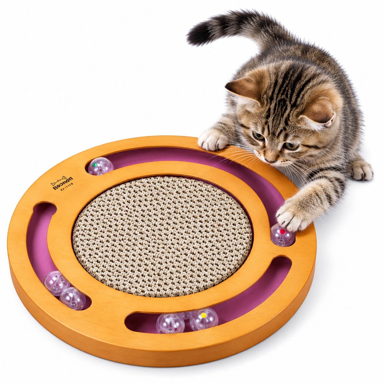 Pawcraft Yuvarlak Toplu Kedi Oyuncağı ve Tırmalama Tahtası 43 cm
