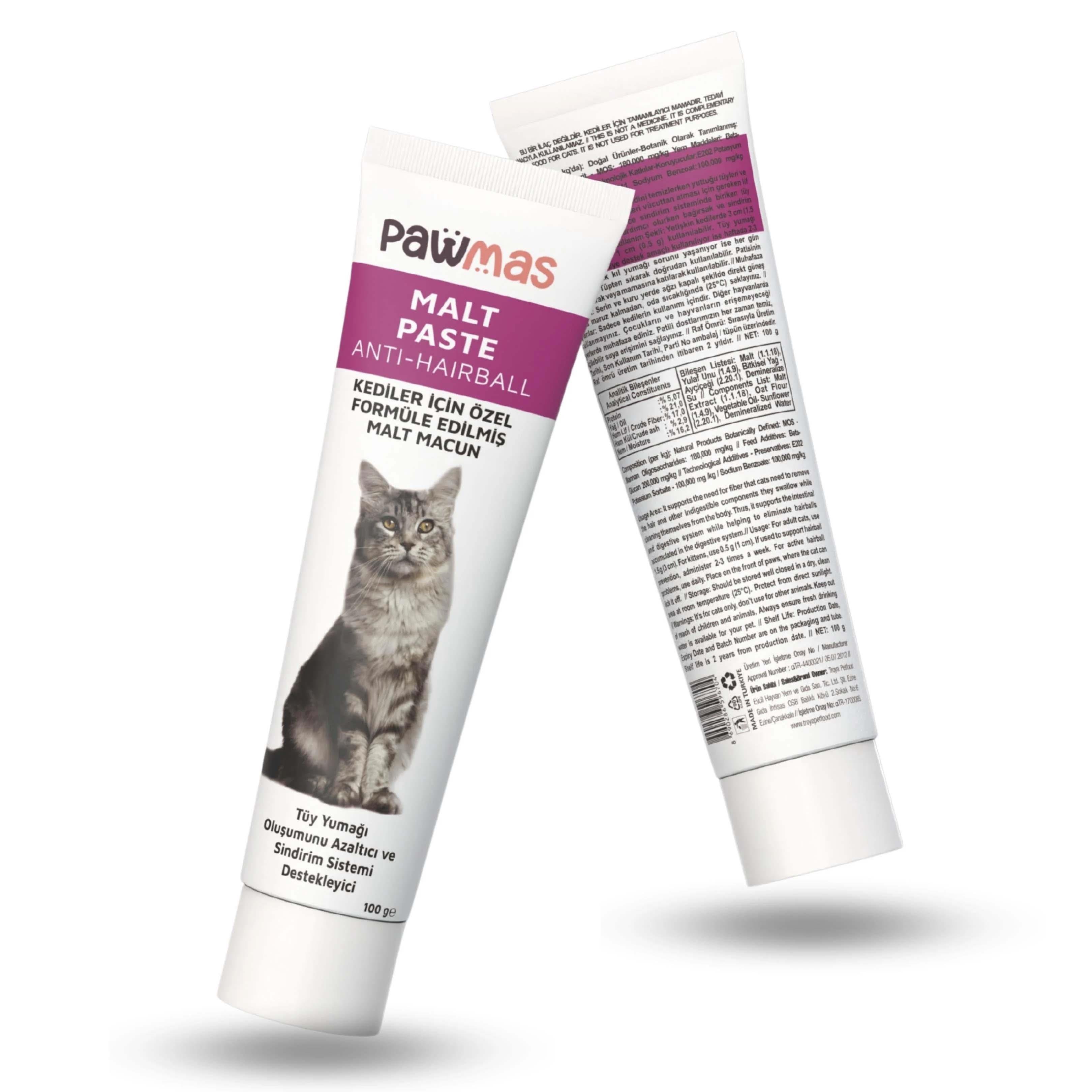 Pawmas Malt Paste (antihairball) Tüy Yumaği Attıran Kedi Macunu 100 g