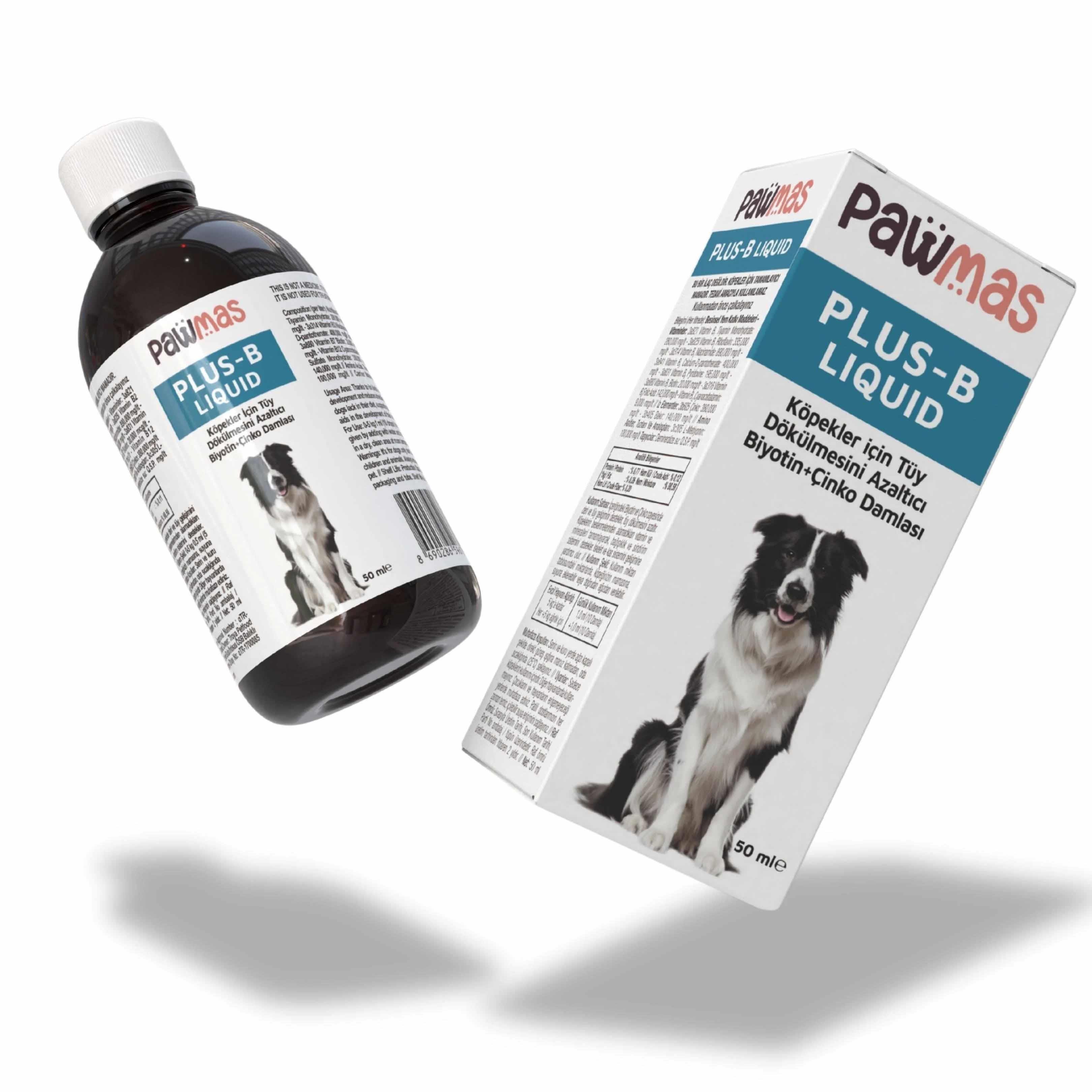Pawmas Plus-B Liquid Biyotin Çinko İçeren Köpek Vitamini 50 ml