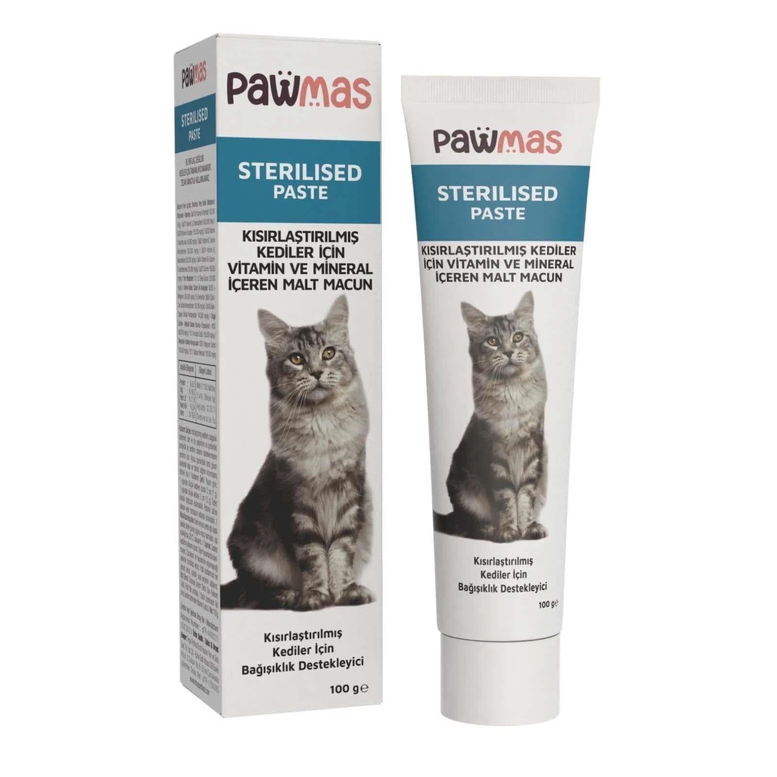Pawmas Sterilised Multivitamin Ve Mineral Malt Kısırlaştırılmış Kedi Macunu 100 gr