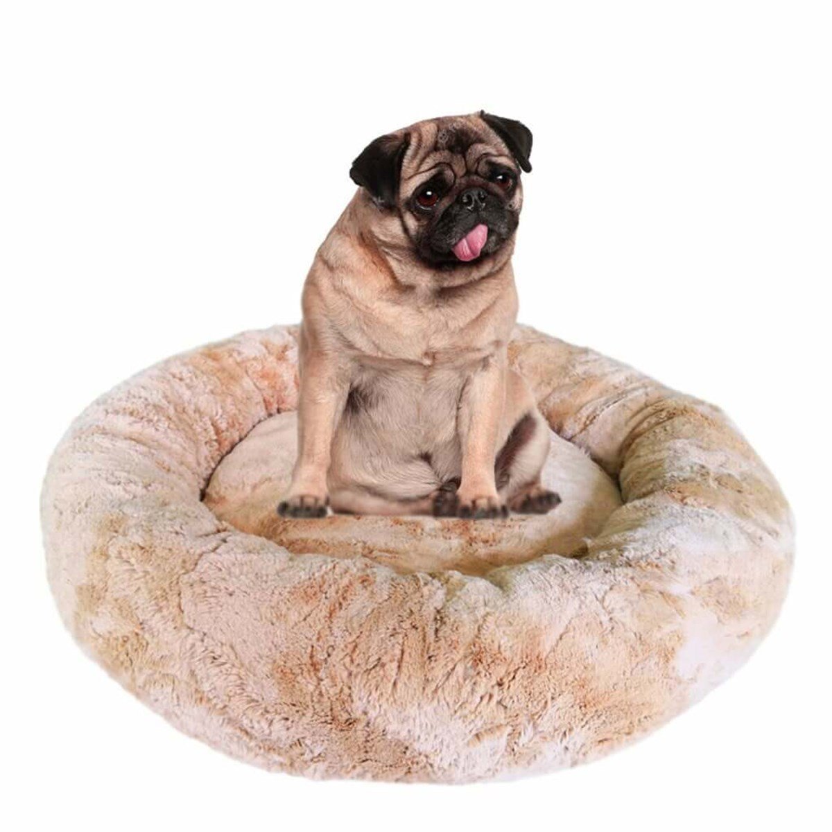 Peluş Silikon Elyaflı Kedi ve Köpek Yatağı  Krem 50 x 17 cm