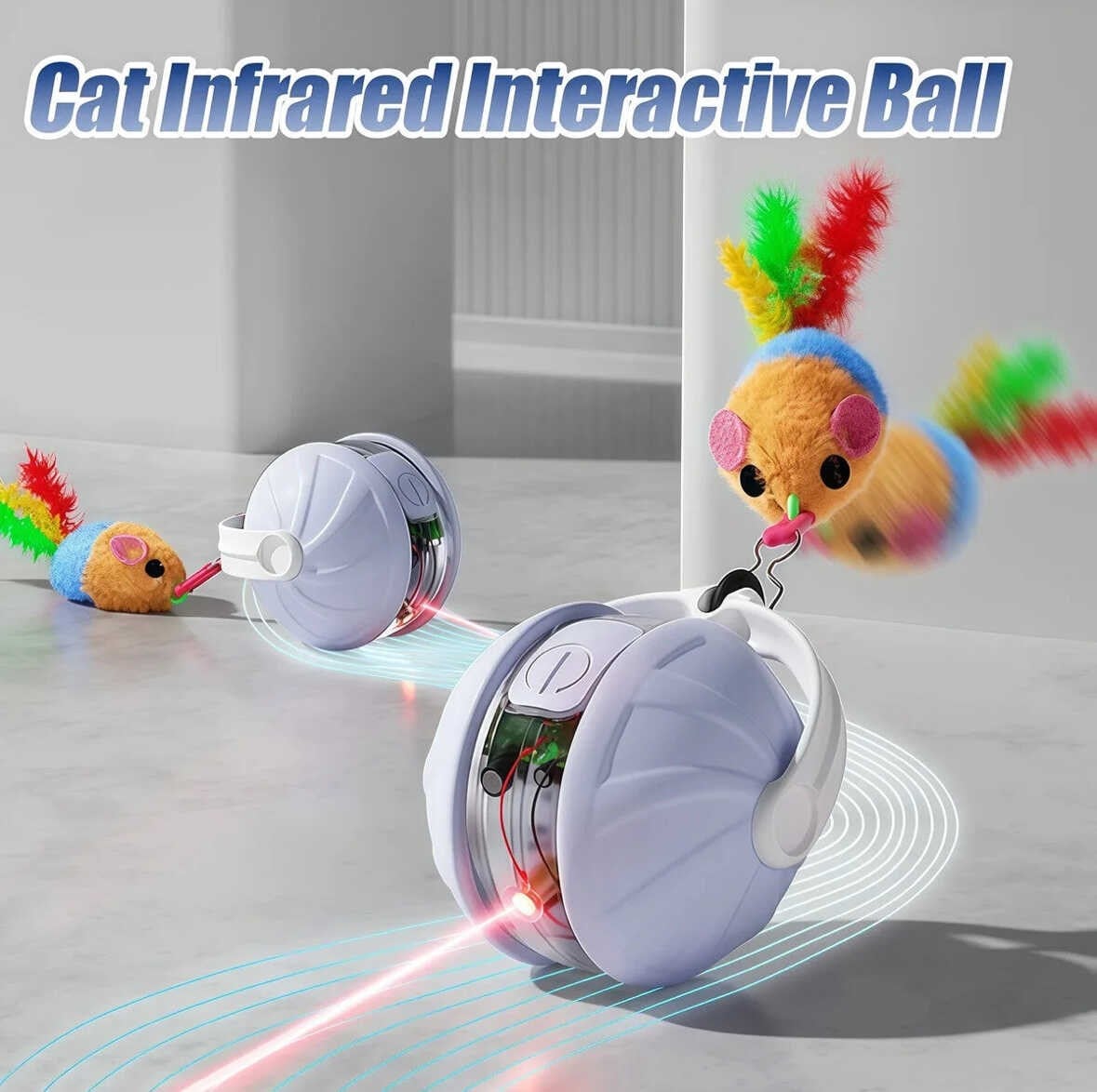 Pet Pretty Hareketli USB Şarjlı Lazerli Top Kedi Oyuncağı 4 cm