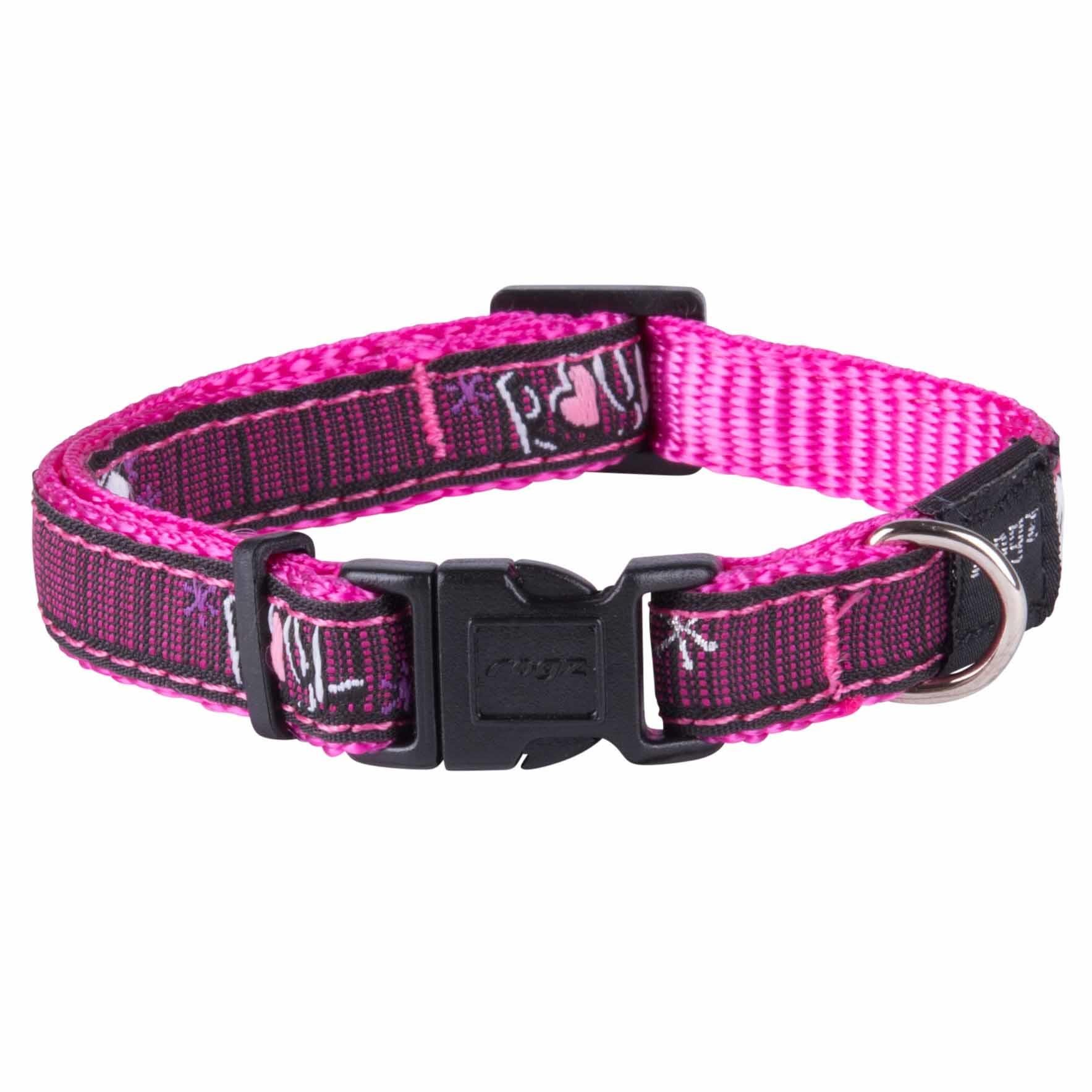 Rogz Fancy Pink Love Köpek Boyun Tasması (XL) Pembe 43 - 70 cm