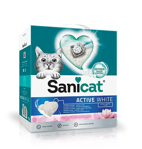 Sanicat Active White Topaklanan Kedi Kumu Lotus Çiçeği Kokulu 6 Litre