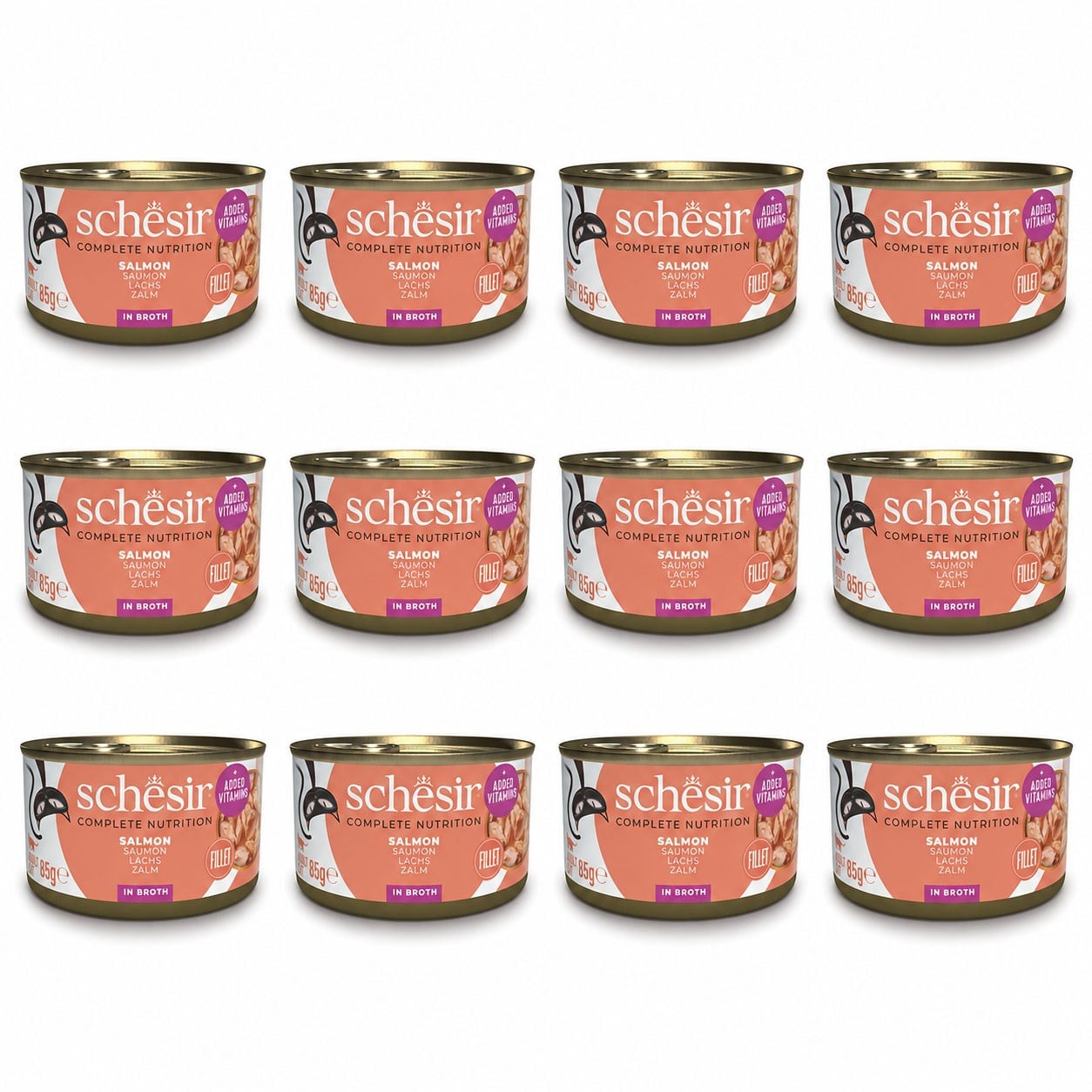 Schesir Fileto Somonlu Yetişkin Kedi Konservesi 85 g (12 Adet)