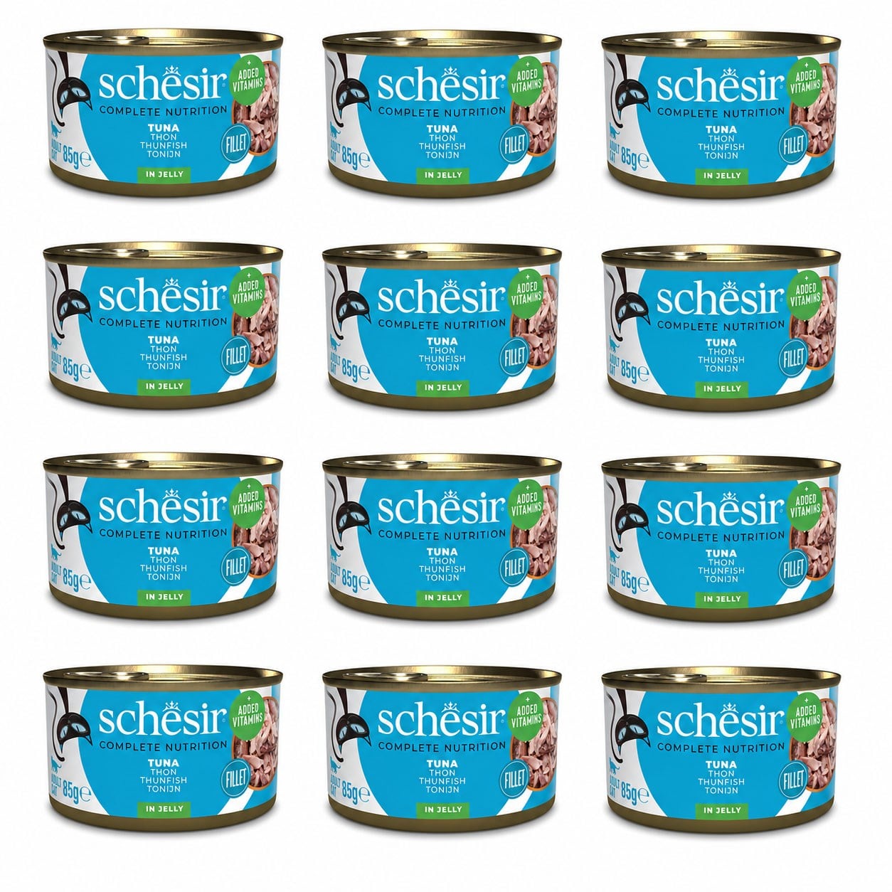 Schesir Jöle İçinde Ton Balıklı Yetişkin Kedi Konservesi 85 g (12 Adet)