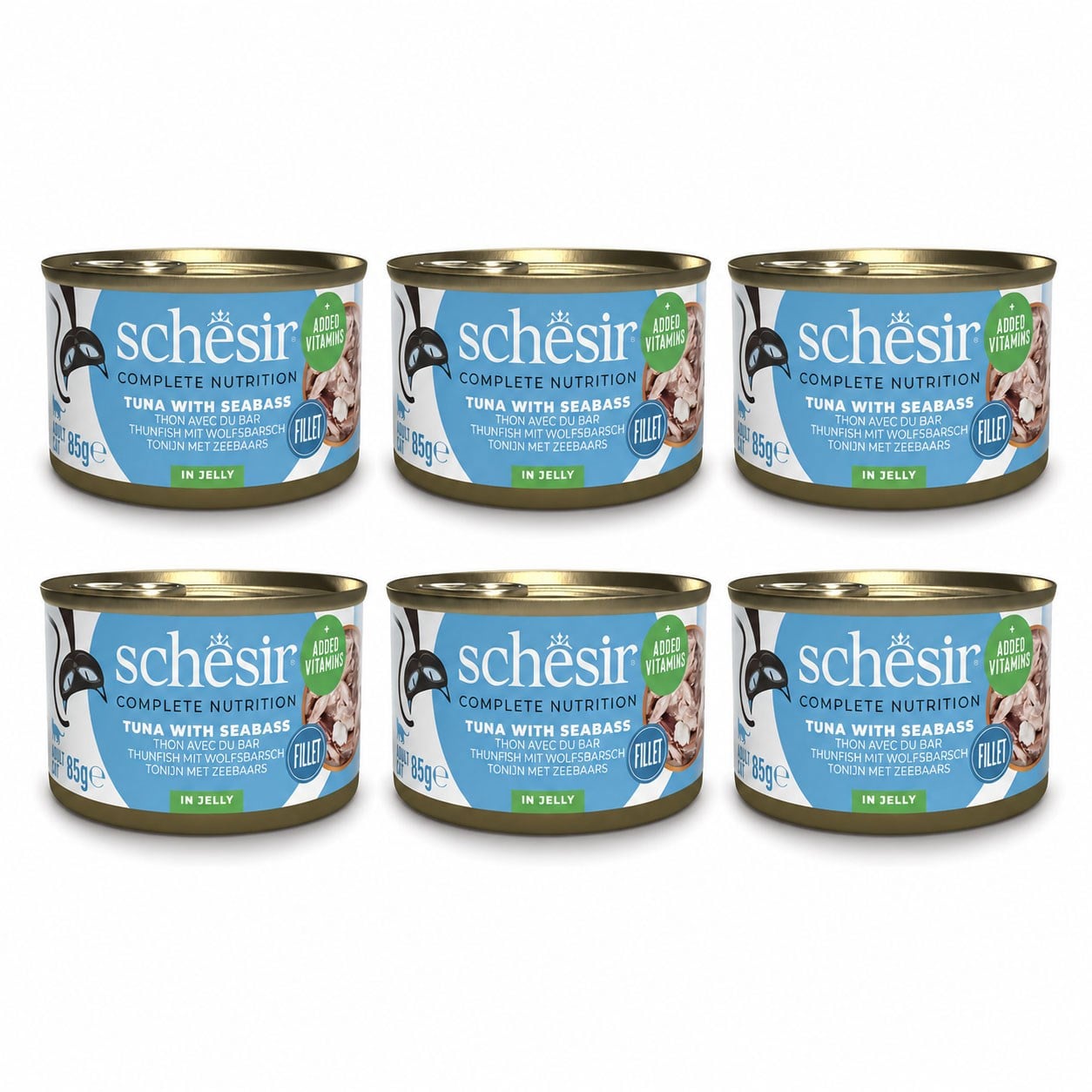 Schesir Ton Balıklı Ve Levrekli Yetişkin Kedi Konservesi 70 g (6 Adet)