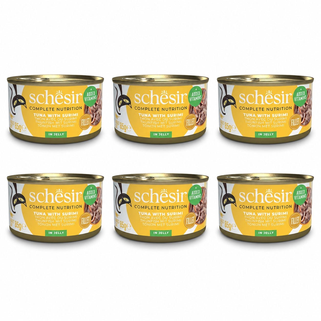 Schesir Ton Balıklı ve Yengeçli Yetişkin Kedi Konservesi 70 g (6 Adet)