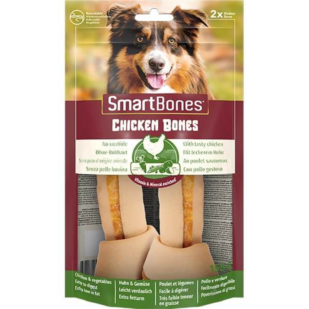 Smart Bones Medium Chicken Tavuklu ve Sebzeli Orta Irk Köpek Ödülü  2 Adet