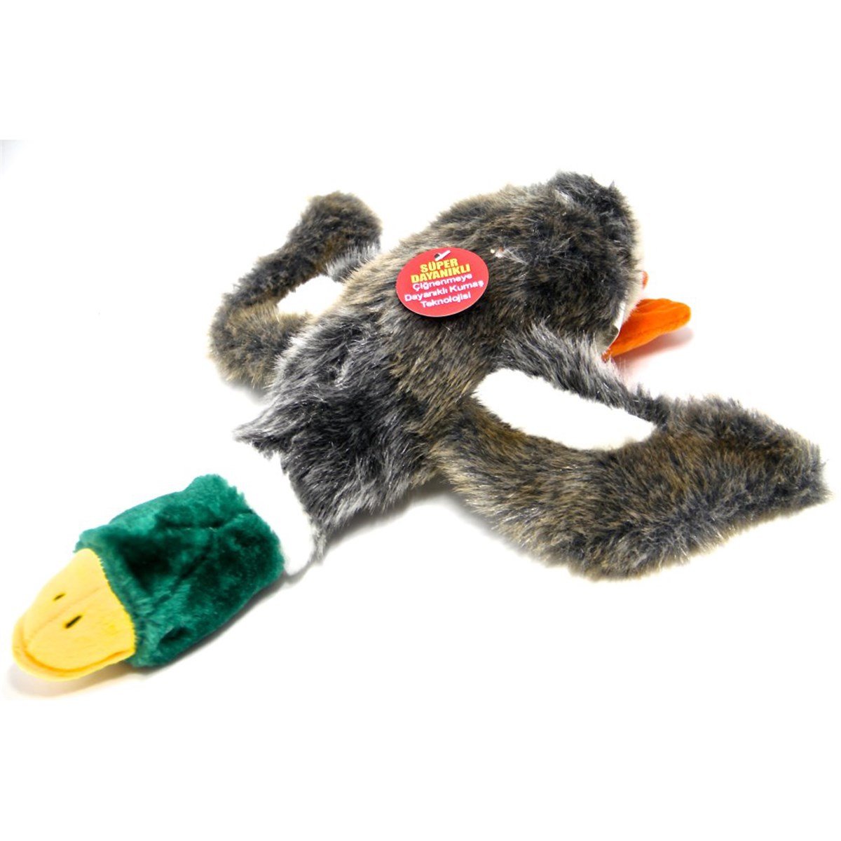 Vardem Koş Getir Sesli Peluş Ördek Köpek Oyuncağı   37 cm Gri