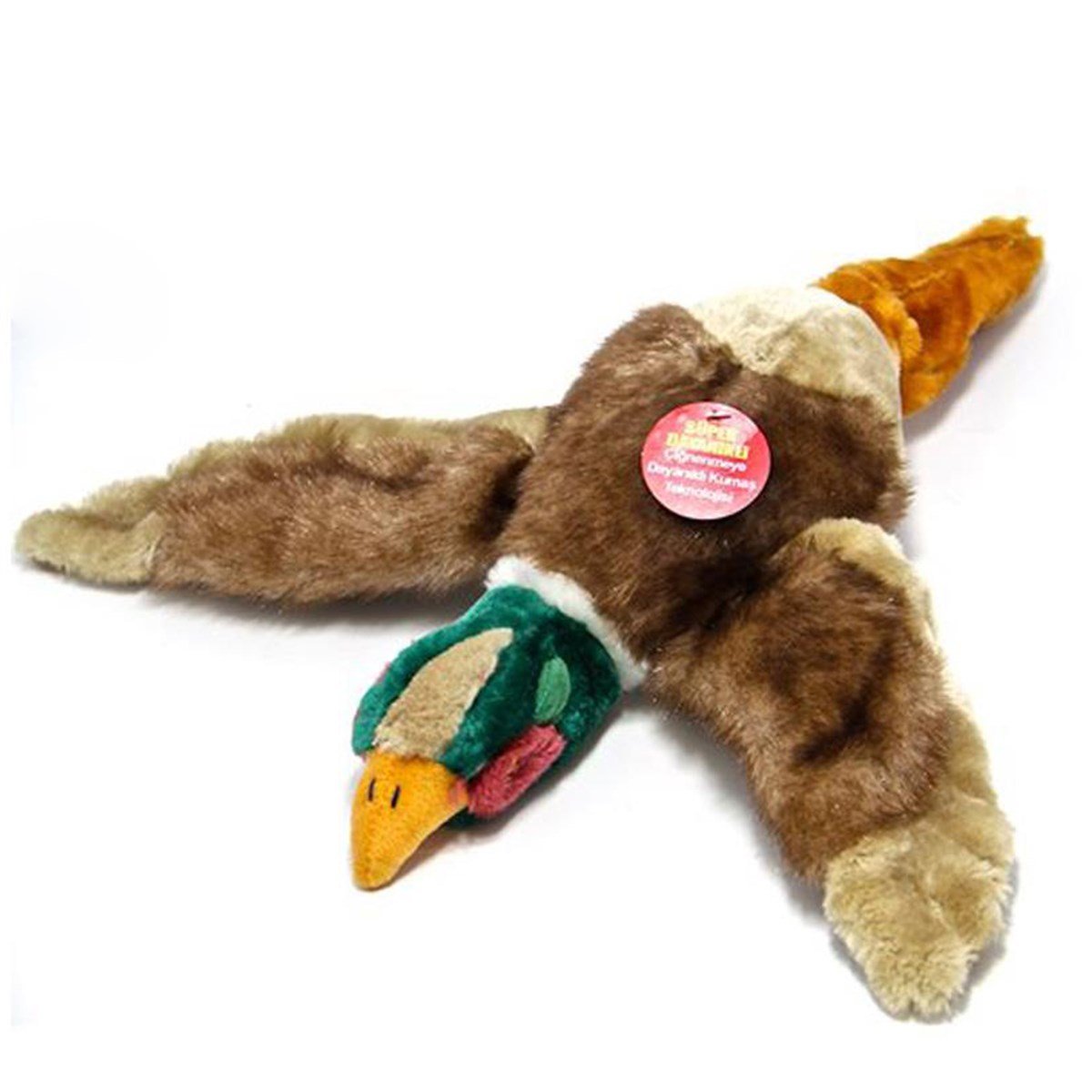 Vardem Koş Getir Sesli Peluş Ördek Köpek Oyuncağı   37 cm kahverengi