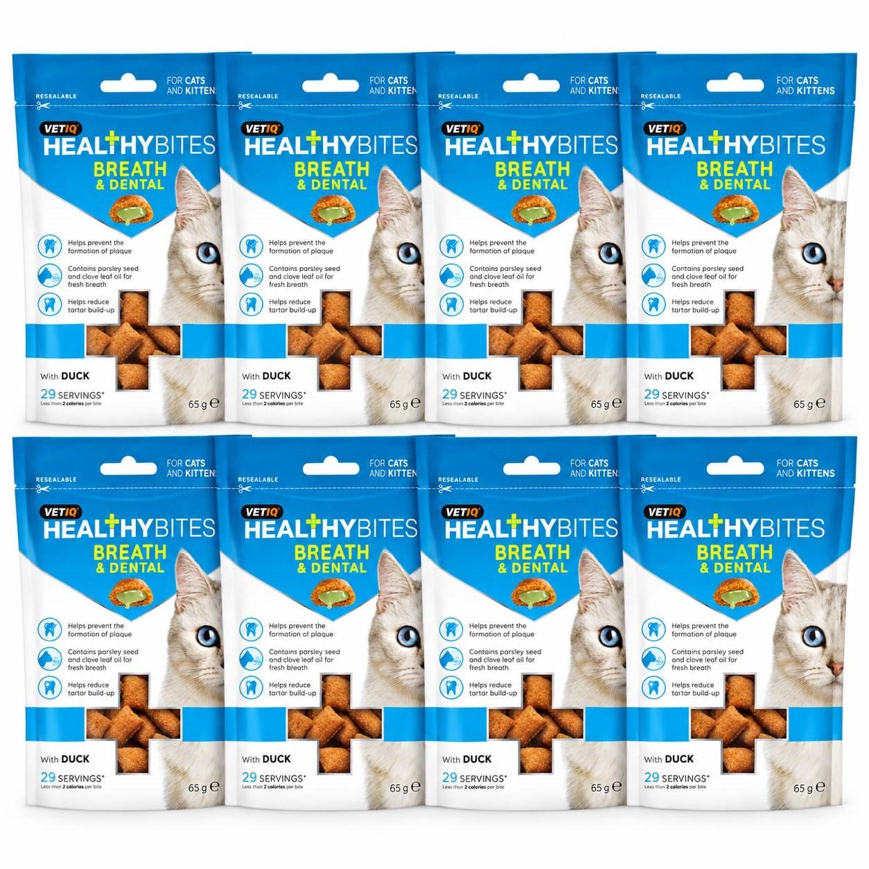 VETIQ Breath Dental Ağız Bakımı Kedi Ödülü 65 g (8 Adet)