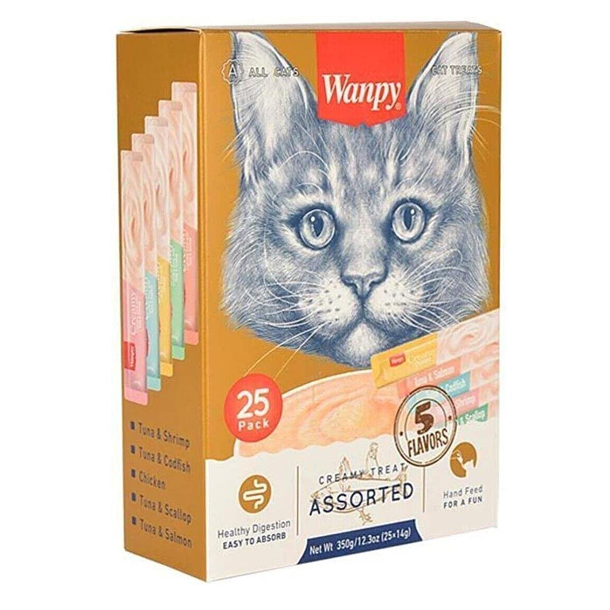 Wanpy Creamy Karışık Krema Kedi Ödülü  25 Adet  x 14 g