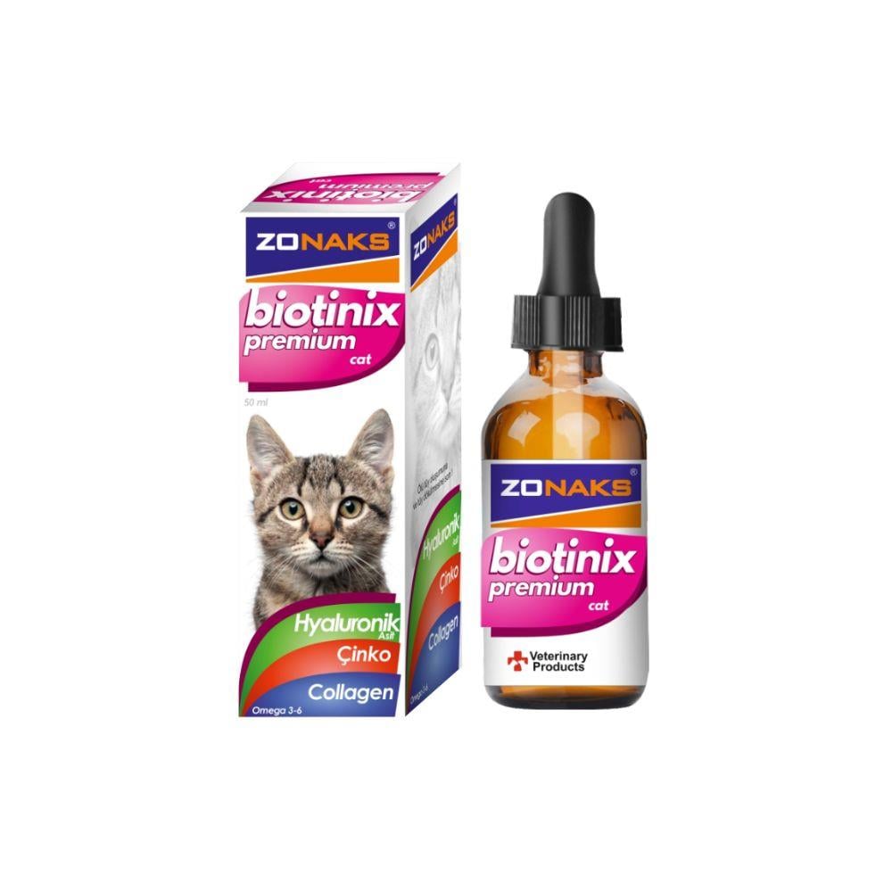 Zonax Biotin Plus Kediler İçin Tüy Dökülmelerini Azaltan Besin Takviyesi 50 ml