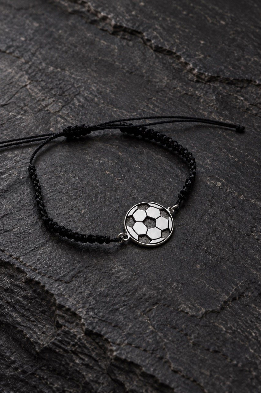 Futbol Topu Gümüş Bileklik