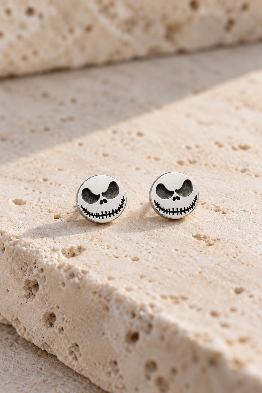 Jack Skellington Gümüş Küpe