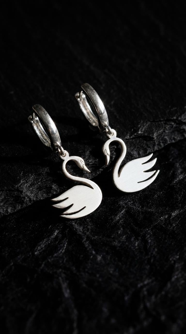 Kuğu Gümüş Küpe