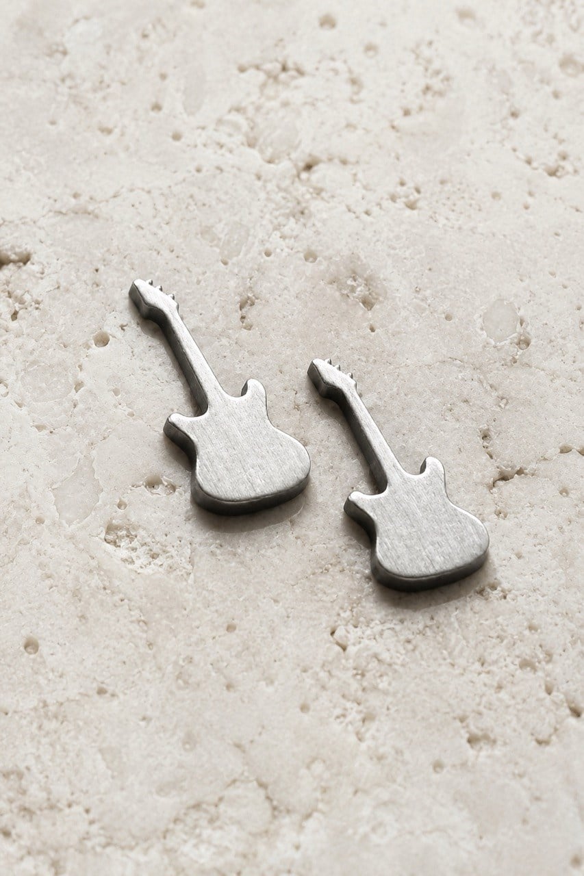 Mini Gitar Gümüş Küpe