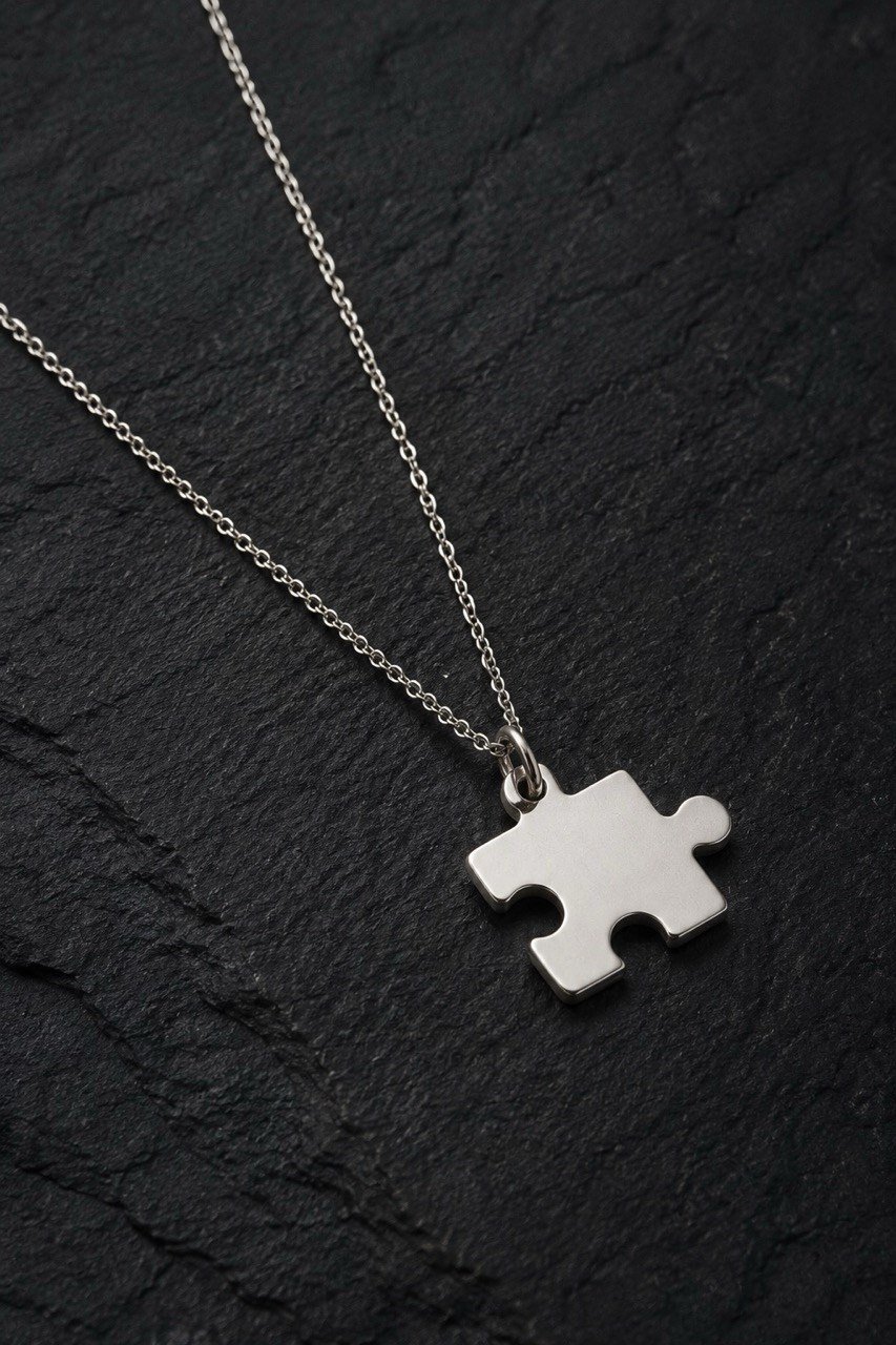 Puzzel Gümüş Kolye