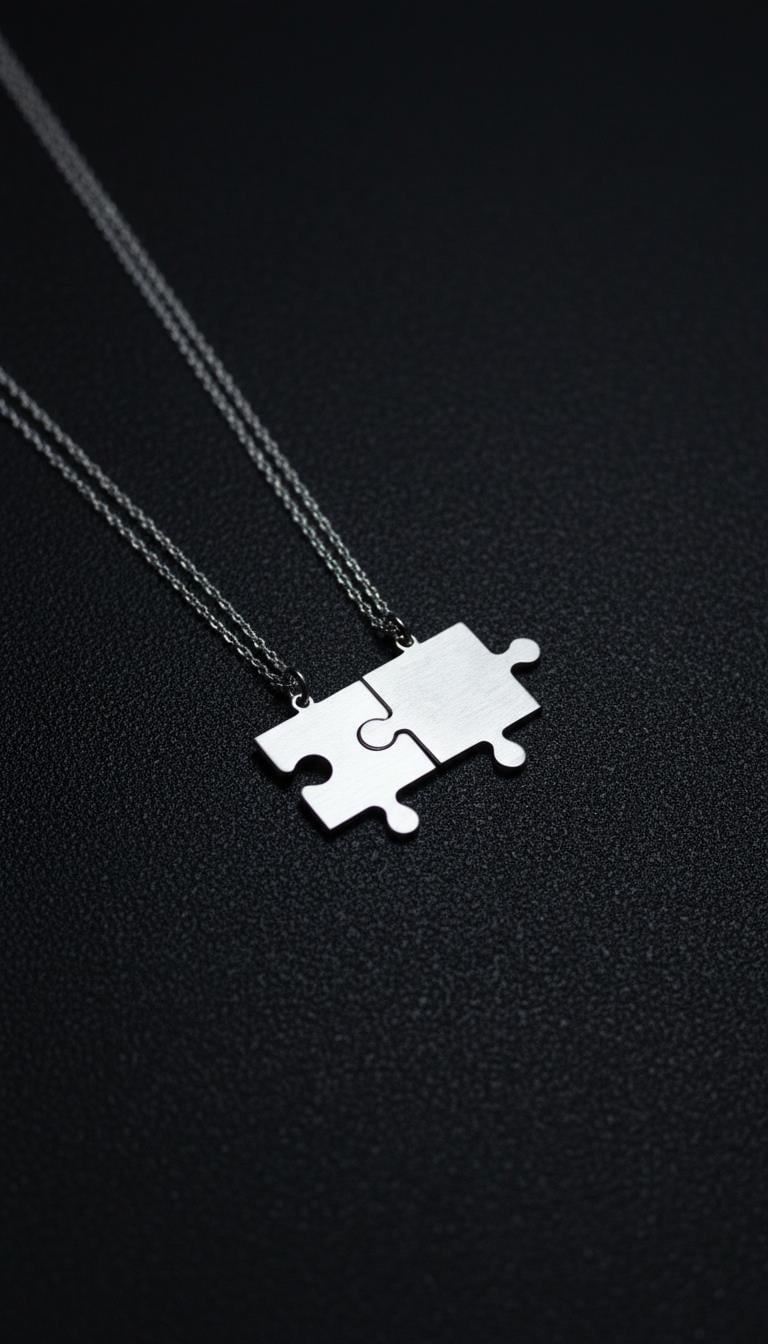 Puzzle Gümüş Kolye