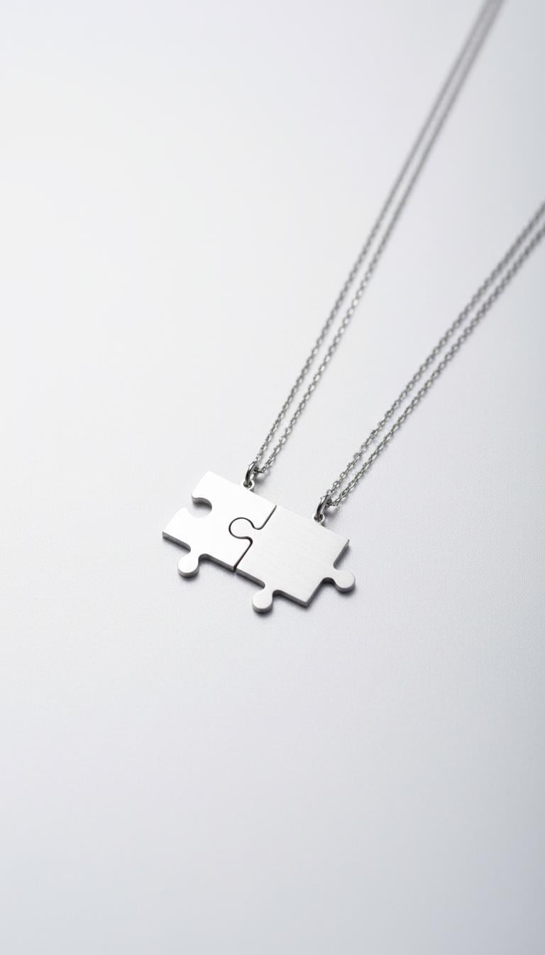 Puzzle Gümüş Kolye