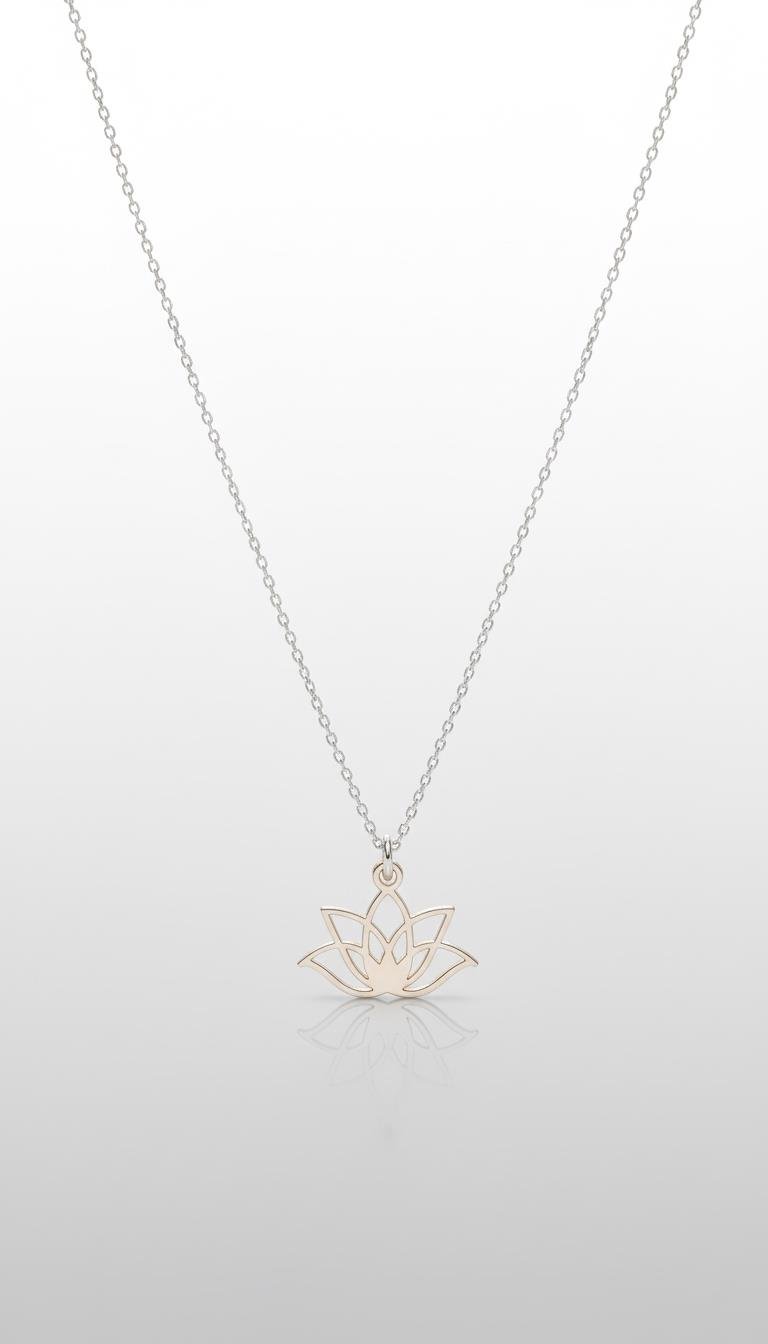 Sallantılı Lotus Gümüş Kolye