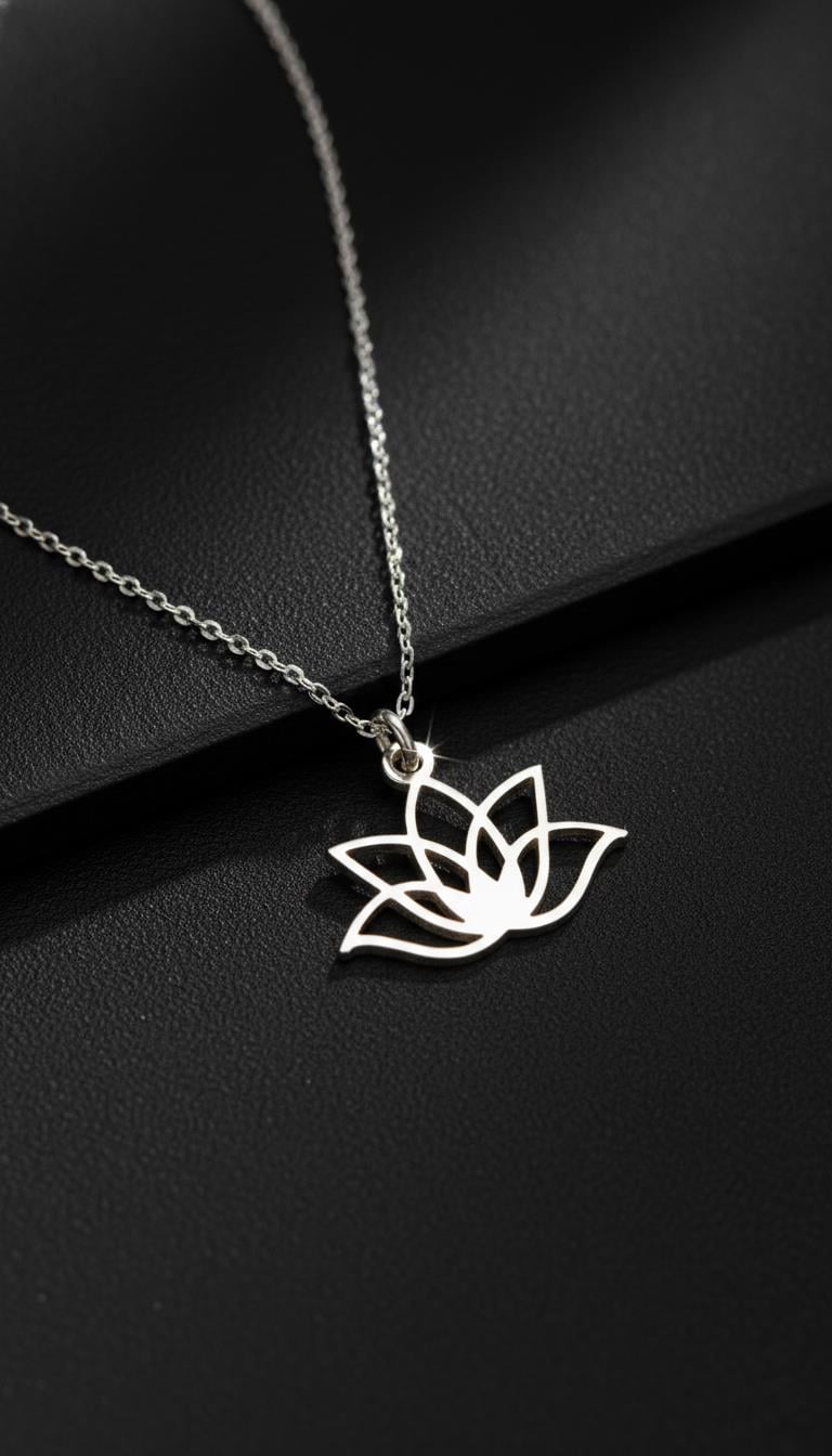 Sallantılı Lotus Gümüş Kolye