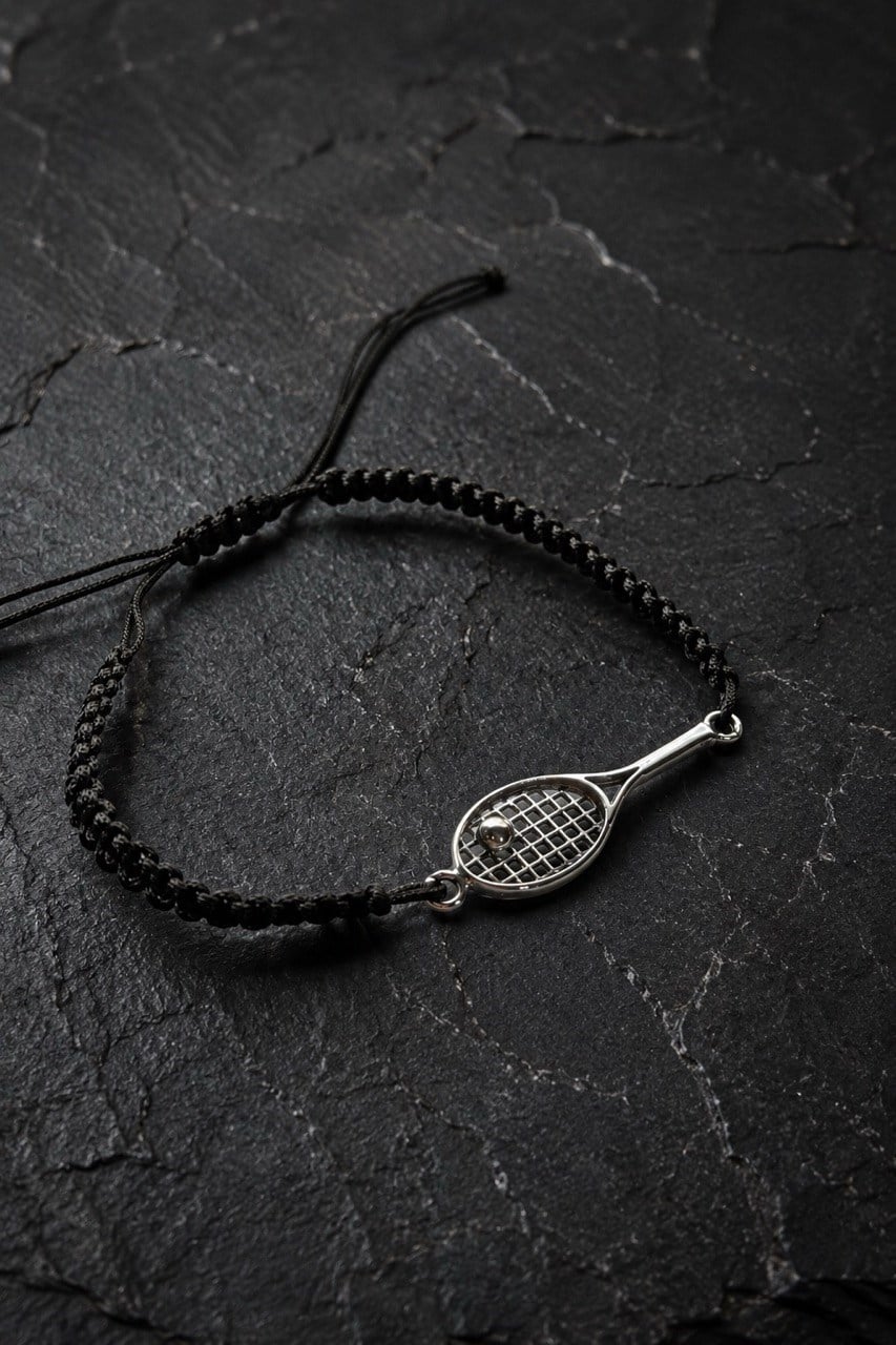 Tenis Raketi Gümüş Bileklik
