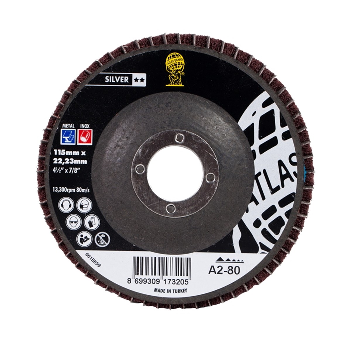 ATLAS GREEN BRAND FLAP DISK ALM.OKSIT NO.80 180X22