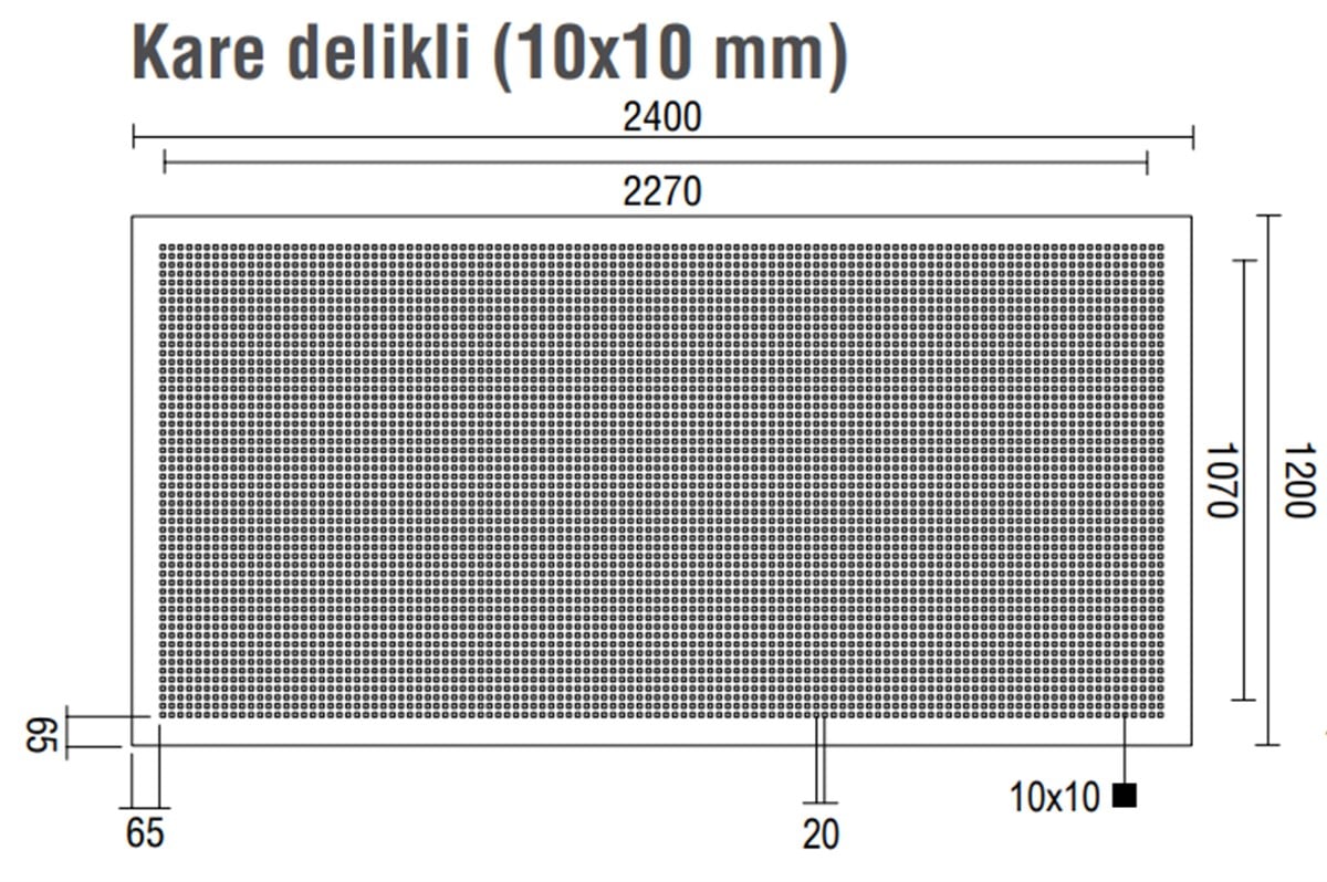 DALSAN AKUSTIK KARE-TAM LEVHA 1.20mx2.40m 10mm delikli