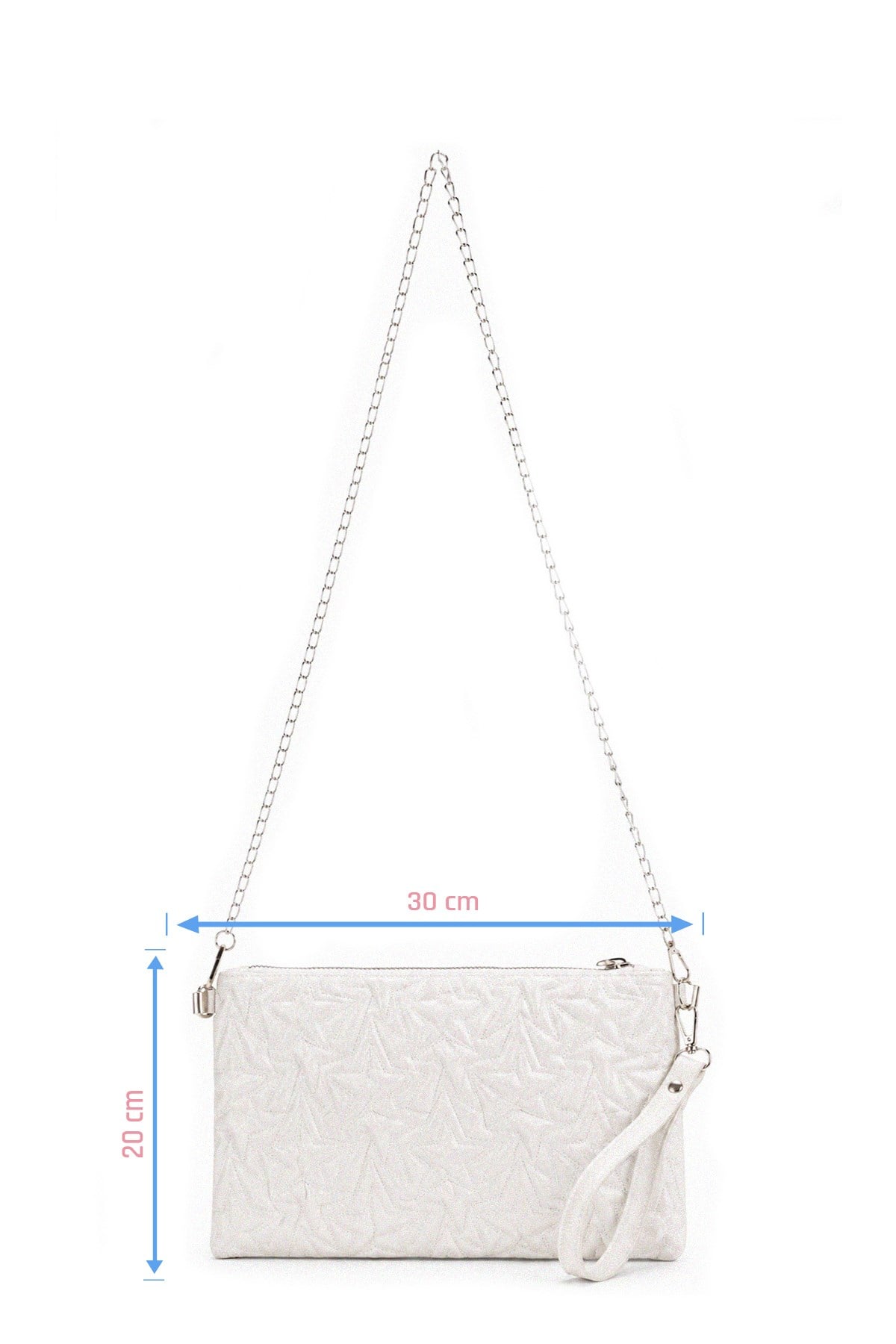 PREMİUM YILDIZLI Portföy & Clutch Çanta Gümüş simli