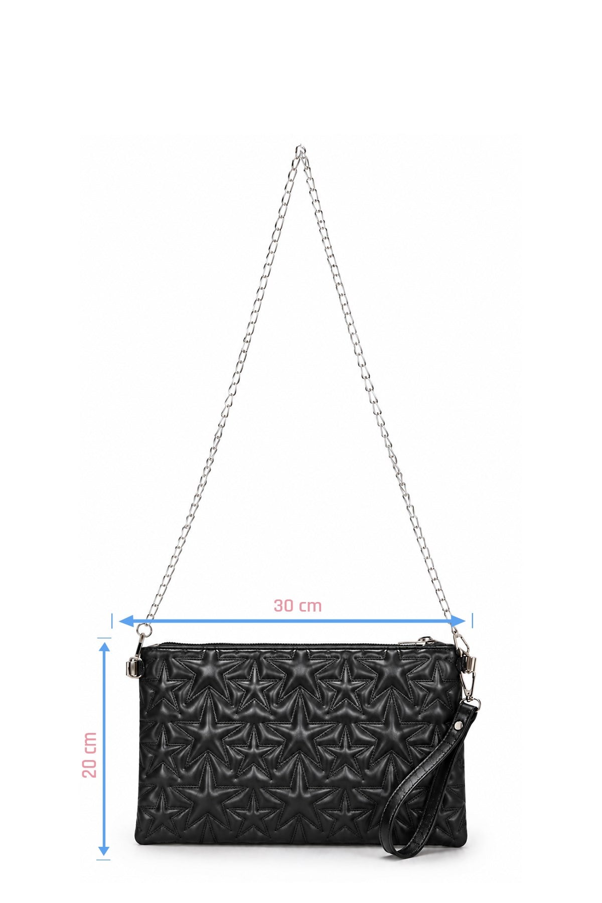 PREMİUM YILDIZLI Portföy & Clutch Çanta Siyah